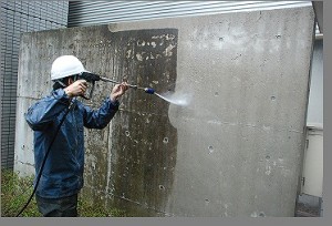 打ち放し　洗浄